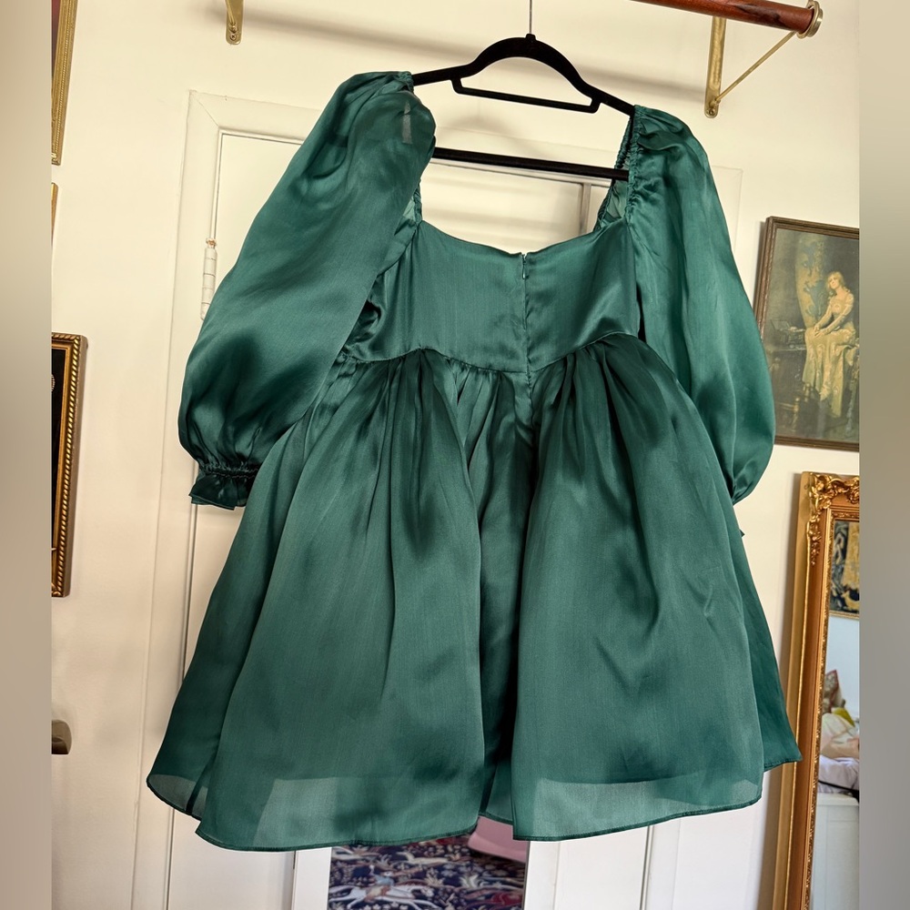 Selkie Silk Elf Puff Dress Green Large *READ DESCRIPTION* - Picture 3 of 9